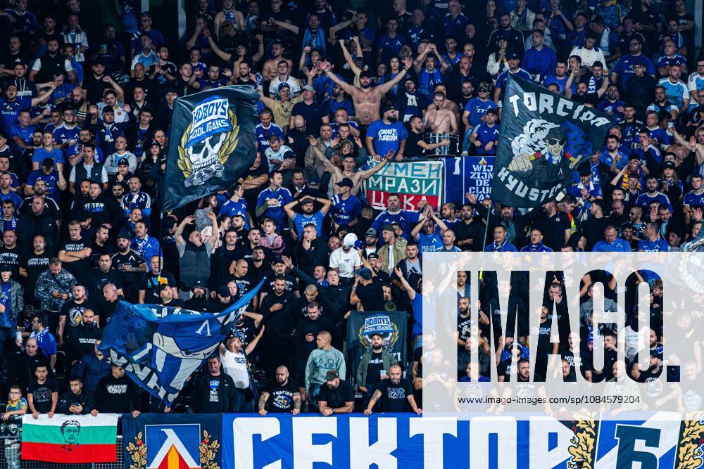 NIJMEGEN - Supporters of Levski Sofia wave flags during the UEFA Europa League match between NEC Nijmegen and Levski Sofia at the Goffertstadion on October 15, 2026 in Nijmegen, the Netherlands. KEVIN SENDERS ANP UEFA Europa League 2026 27 ANPxSportx xMarcelxterxBalsxIVx 572569379 originalFilename: 572569379
