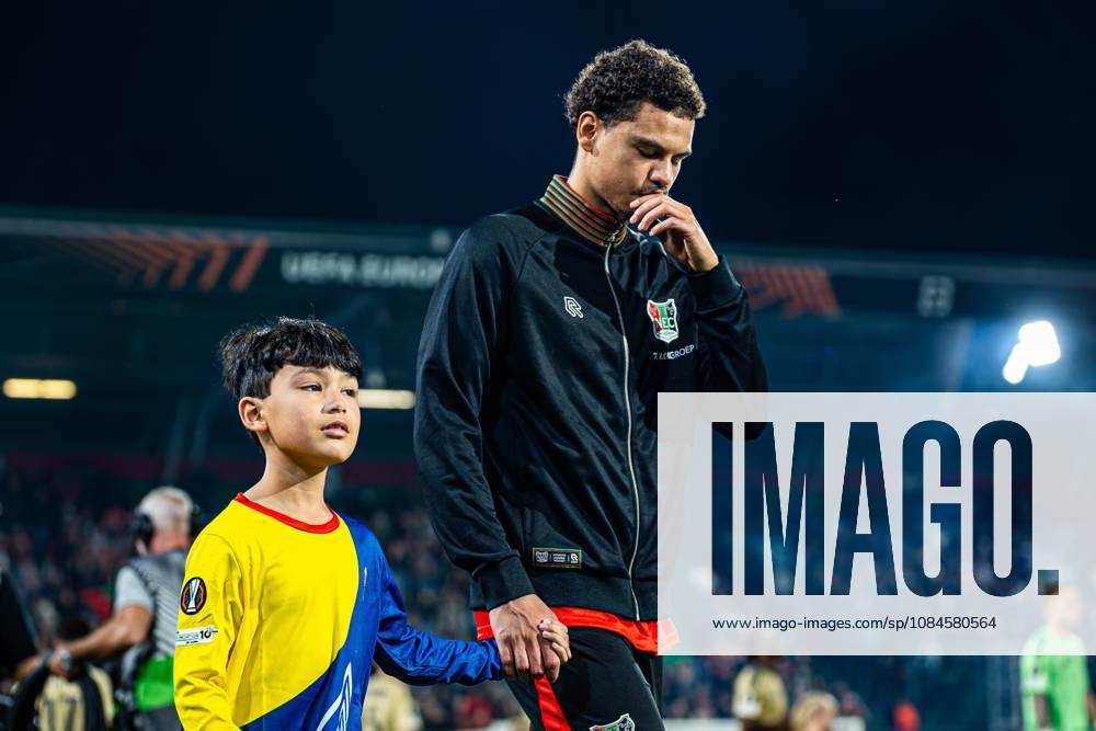 NIJMEGEN - Deveron Fonville of NEC Nijmegen ahead of the UEFA Europa League match between NEC Nijmegen and Levski Sofia at the Goffertstadion on October 15, 2026 in Nijmegen, the Netherlands. KEVIN SENDERS ANP UEFA Europa League 2026 27 ANPxSportx xMarcelxterxBalsxIVx 572571719 originalFilename: 572571719