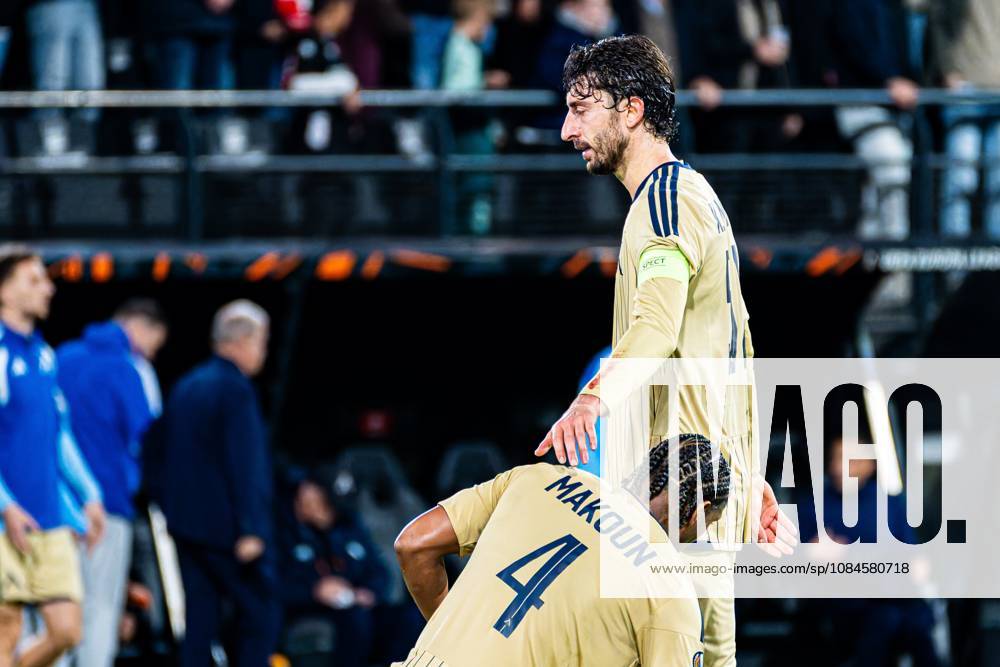 NIJMEGEN - Kristian Dimitrov of Levski Sofia and Christian Makoun of Levski Sofia after the UEFA Europa League match between NEC Nijmegen and Levski Sofia at the Goffertstadion on 15 October 2026 in Nijmegen, the Netherlands. KEVIN SENDERS ANP UEFA Europa League 2026 27 ANPxSportx xMarcelxterxBalsxIVx 572571768 originalFilename: 572571768