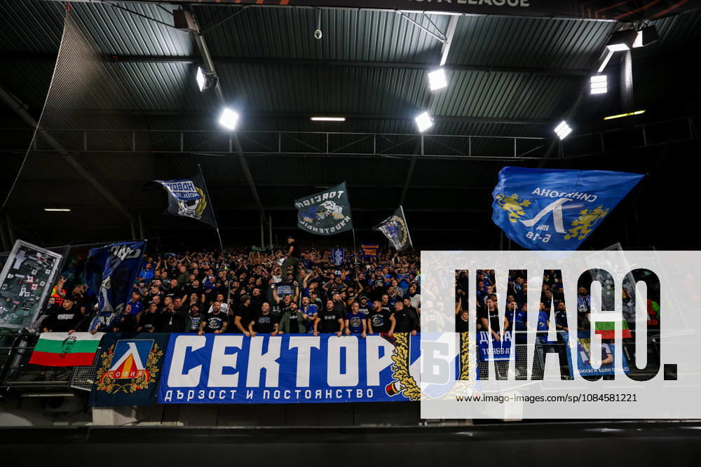 Levski Sofia supporters show their support after the UEFA Europa League 2026 27 League Phase MD2 match between N.E.C. Nijmegen and PFC Levski Sofia at Goffertstadion on October 15, 2026 in Nijmegen, Netherlands.