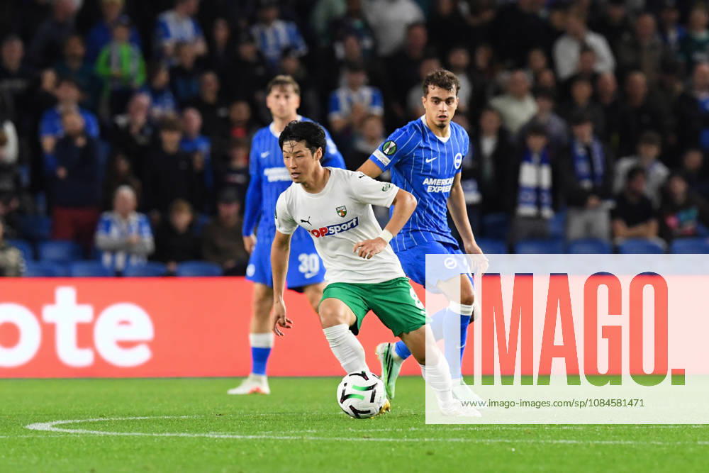 Brighton and Hove Albion v Kauno Zalgiris, UEFA Conference League Yukiyoshi Karashima of Kauno Zalgiris in action during the UEFA Conference League match between Brighton and Hove Albion and Kauno Zalgiris at the American Express Stadium, Brighton and Hove, UK on 15 October 2026. Brighton and Hove American Express Stadium East Sussex UK Editorial use only ,