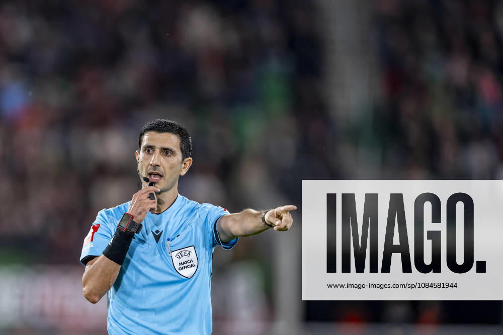 NIJMEGEN - referee Aliyar Aghayev during the UEFA Europa League match between N.E.C. and Levski Sofia at Stadion De Goffert on 15 October 2026 in Nijmegen, Nederland. (Photo by DeFodi Images) -