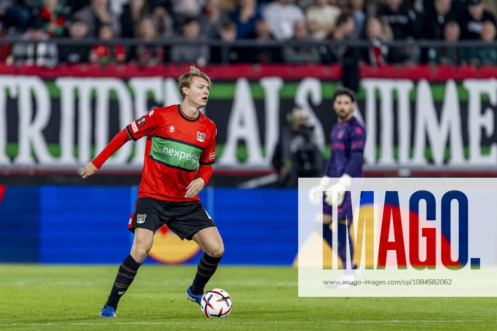 NIJMEGEN - NEC Nijmegen defender Perr Schuurs during the UEFA Europa League match between N.E.C. and Levski Sofia at Stadion De Goffert on 15 October 2026 in Nijmegen, Nederland. (Photo by DeFodi Images) -
