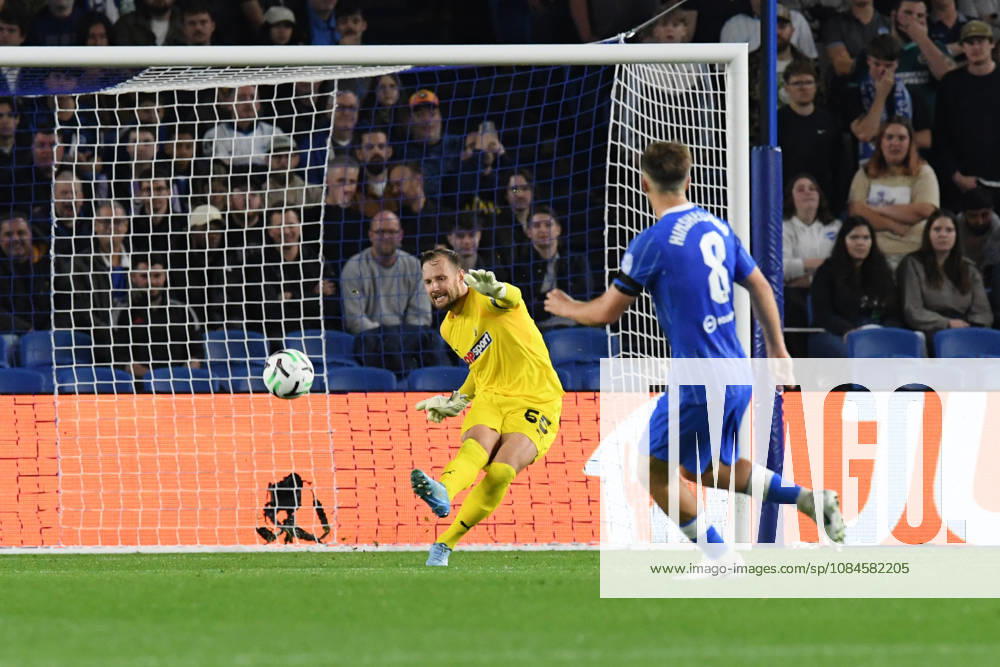 Brighton and Hove Albion v Kauno Zalgiris, UEFA Conference League Tomas Svedkauskas of Kauno Zalgiris in action during the UEFA Conference League match between Brighton and Hove Albion and Kauno Zalgiris at the American Express Stadium, Brighton and Hove, UK on 15 October 2026. Brighton and Hove American Express Stadium East Sussex UK Editorial use only ,