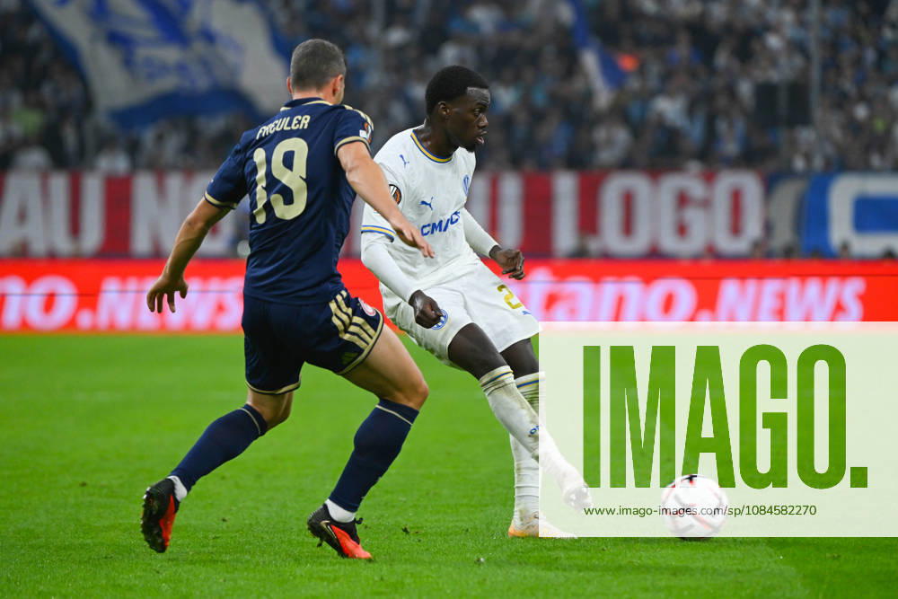 Timothy Weah (OM) - UEFA Europa League match between Olympique de Marseille and Olympiakos on October 15, 2026 at the CEPAC Velodrome Stadium in Marseille.