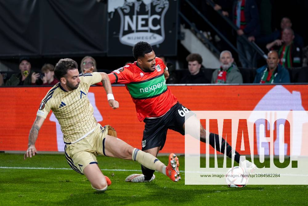 , Stadium De Goffert , season 2026 2027 , UEFA Europa League football , match between NEC Nijmegen and Levski Sofia , picture shows NEC Nijmegen player Almugera Kabar NEC - Levski Sofia x208463211x
