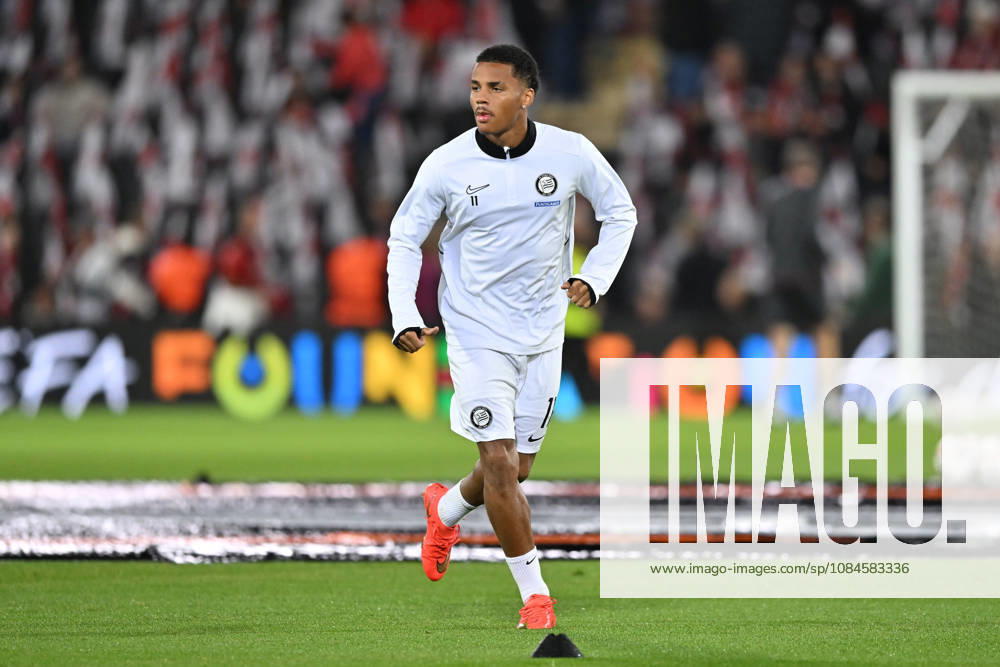 Bournemouth v Sturm Graz, Europa League Axel Kayombo (11) of Sturm Graz warming up ahead of the Europa League match between Bournemouth and Sturm Graz at the Vitality Stadium, Bournemouth, UK on 15 October 2026. Bournemouth Vitality Stadium Dorset UK Editorial use only ,