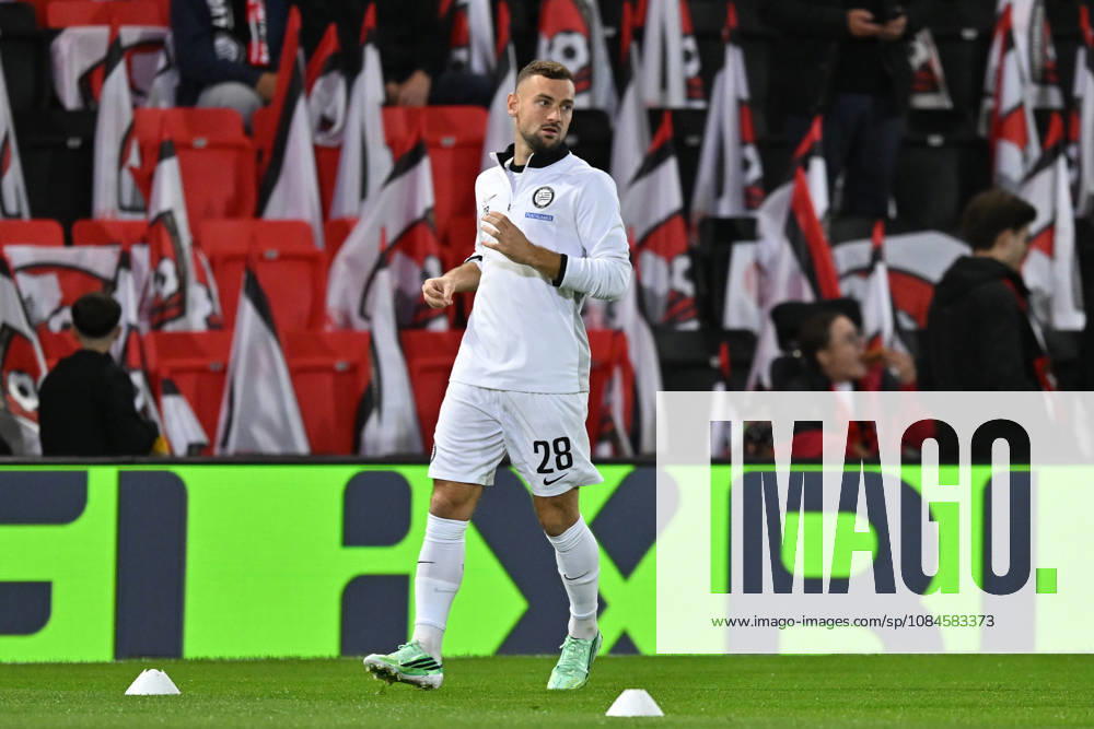 Bournemouth v Sturm Graz, Europa League Jurgen Heil (28) of Sturm Graz warming up ahead of the Europa League match between Bournemouth and Sturm Graz at the Vitality Stadium, Bournemouth, UK on 15 October 2026. Bournemouth Vitality Stadium Dorset UK Editorial use only ,