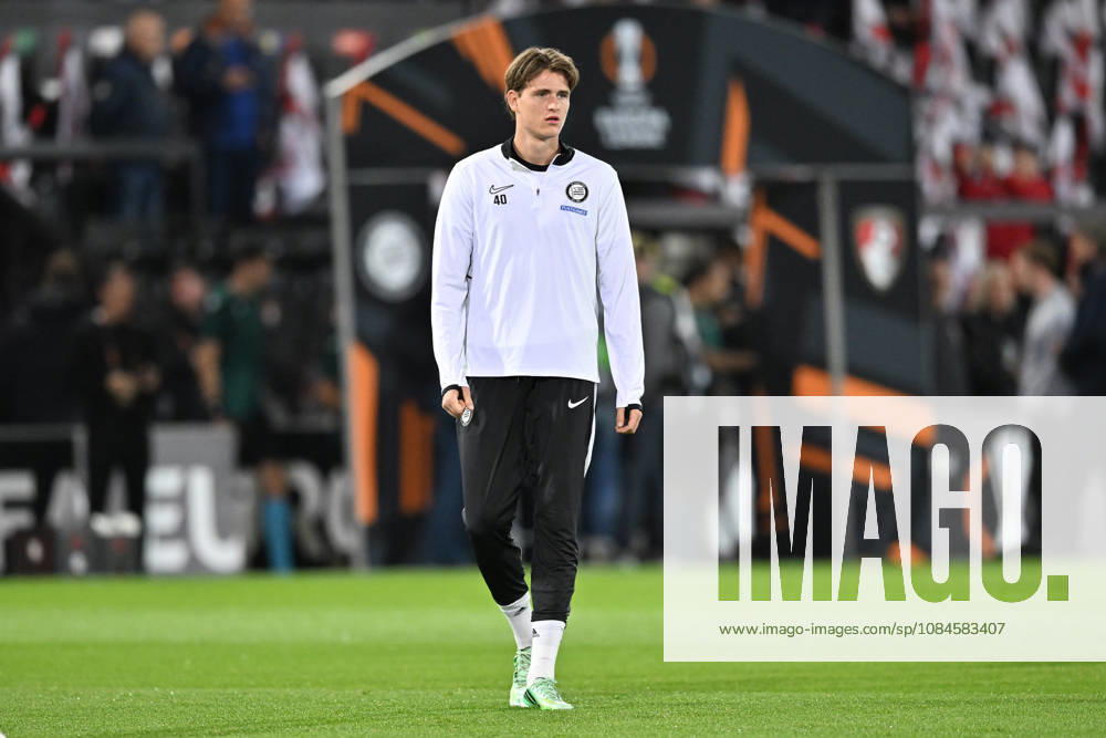 Bournemouth v Sturm Graz, Europa League Julian Halwachs (40) of Sturm Graz warming up ahead of the Europa League match between Bournemouth and Sturm Graz at the Vitality Stadium, Bournemouth, UK on 15 October 2026. Bournemouth Vitality Stadium Dorset UK Editorial use only ,