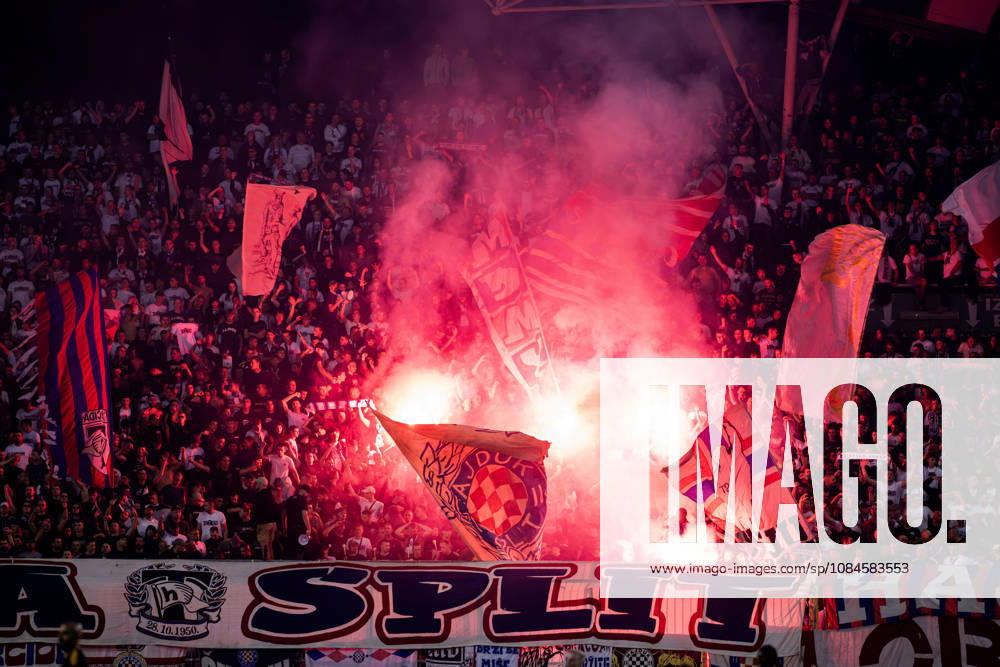 Torcida, Hajduk Split supporters, during the during the UEFA Conference League match between HNK Hajduk Split (CRO) and AFC Ajax Amsterdam (NL) at Poljud Stadium. Split Croatia - ZUMAp210 20261015_zsp_p210_004