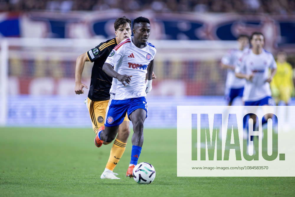 Abdoulie Sanyang Bamba (HNK HAjduk) 7 in action during the UEFA Conference League match between HNK Hajduk Split (CRO) and AFC Ajax Amsterdam (NL) at Poljud Stadium. Split Croatia - ZUMAp210 20261015_zsp_p210_012