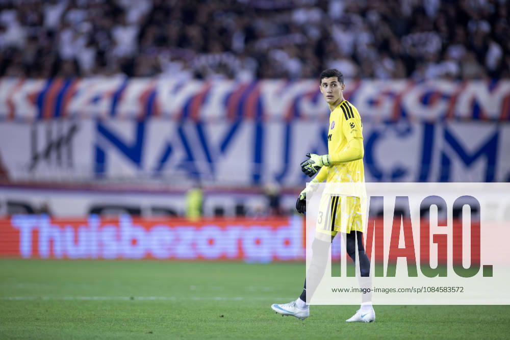 Hajduk goalkeeper Toni Silic 33 during the during the UEFA Conference League match between HNK Hajduk Split (CRO) and AFC Ajax Amsterdam (NL) at Poljud Stadium. Split Croatia - ZUMAp210 20261015_zsp_p210_009