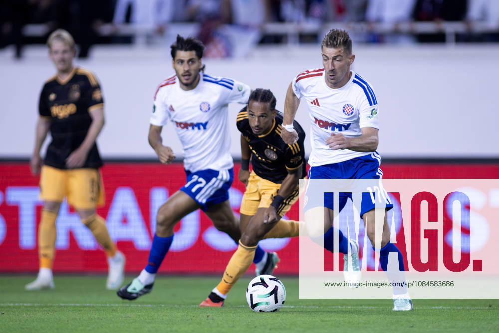 Dario Melnjak (HNK Hajduk) 17 in action during the UEFA Conference League match between HNK Hajduk Split (CRO) and AFC Ajax Amsterdam (NL) at Poljud Stadium. Split Croatia - ZUMAp210 20261015_zsp_p210_033