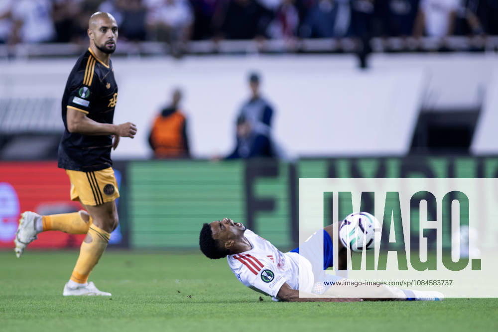HNK Hajduk Split player Dallison de Almeida 9 is fouled during the UEFA Conference League match between HNK Hajduk Split (CRO) and AFC Ajax Amsterdam (NL) at Poljud Stadium. UEFA Conference League: HNK Hajduk Split Vs AFC Ajax Amsterdam 2:1 - ZUMAp210 20261015_zsp_p210_052