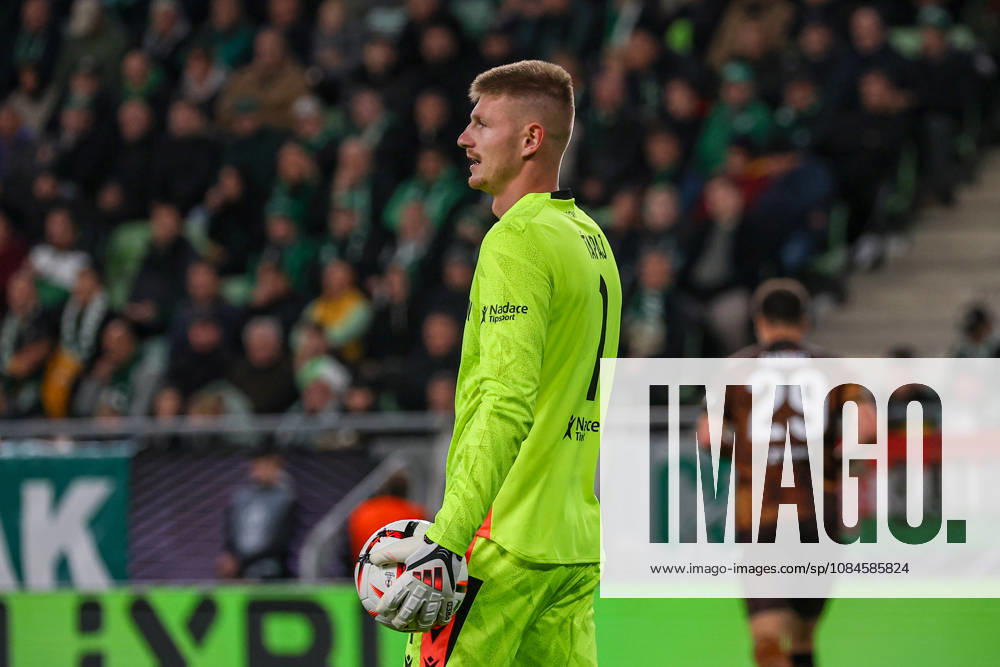 Ferencvaros V Viktoria Plzen - UEFA Europa League 2026 27 League Phase Match Day 2 Dominik Tapaj, goalkeeper for Viktoria Plzen, during the UEFA Europa League 2026 27 League Phase match between Ferencvaros and Viktoria Plzen at Groupama Arena in Budapest, Hungary, on October 15, 2026. Budapest Hungary