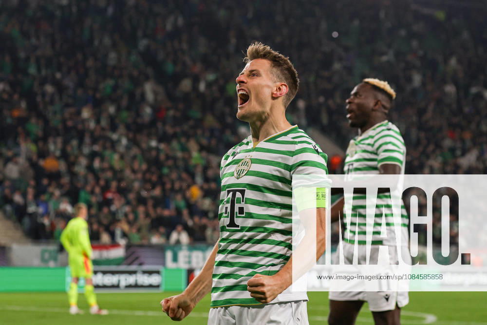 Ferencvaros V Viktoria Plzen - UEFA Europa League 2026 27 League Phase Match Day 2 Kristoffer Zachariassen and Bamidele Yusuf of Ferencvaros celebrate during the UEFA Europa League 2026 27 League Phase Matchday 2 match between Ferencvaros and Viktoria Plzen at Groupama Arena in Budapest, Hungary, on October 15, 2026. Budapest Hungary