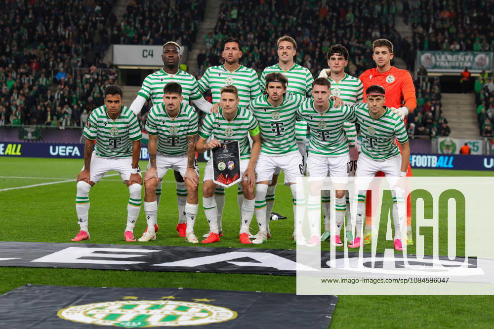 (261016) -- BUDAPEST, Oct. 16, 2026 -- Players of Ferencvaros line up before the UEFA Europa League 2026 27 League Phase match between Ferencvaros and Viktoria Plzen in Budapest, Hungary, Oct. 15, 2026. ) (SP)HUNGARY-BUDAPEST-FOOTBALL-UEFA EUROPA LEAGUE-FERENCVAROS VS VIKTORIA PLZEN HuxZhixuan
