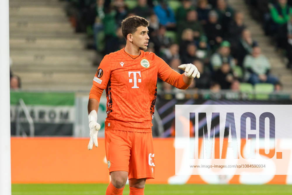 Ferencvaros v Viktoria Plzen, UEFA Europa League, Budapest, Hungary Budapest, Hungary. 15th, October 2026. Goalkeeper Daniel Radnoti (63) of Ferencvaros seen during the UEFA Europa League match between Ferencvaros and Viktoria Plzen at Groupama Arena in Budapest. Hungary, Budapest, Groupama Arena