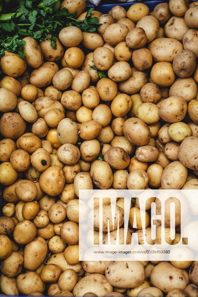 Street market of assortment of fresh fruits and vegetables.Healthy food.Organic. farming. potatoes