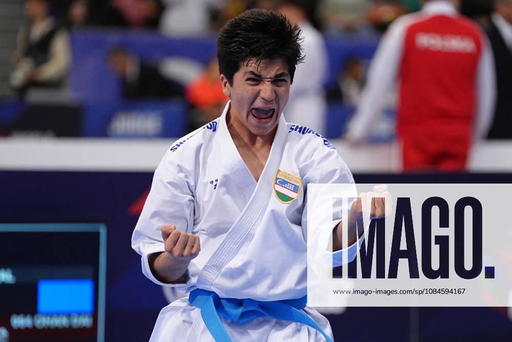 2026 World Cadet, Junior & U21, U 21 Karate Championships BIELSKO-BIALA, POLAND - OCTOBER 16: Javokhir Djakhangirov of Uzbekistan performs during the cadet male individual kata semi-final at the 2026 World Cadet, Junior & U21 Karate Championships at Hala Pod Debowcem on October 16, 2026 in Bielsko-Biala, Poland. Bielsko-Biala Hala Pod Debowcem Poland