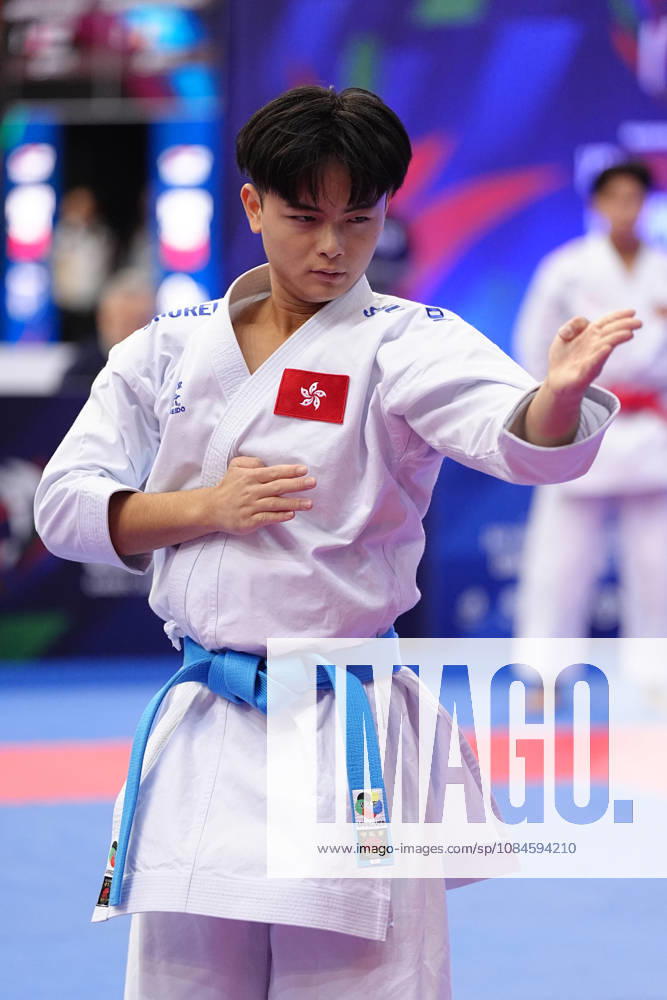 2026 World Cadet, Junior & U21, U 21 Karate Championships BIELSKO-BIALA, POLAND - OCTOBER 16: Kin Ho Marcus Wong of Hong Kong China performs during cadet male individual kata at the 2026 World Cadet, Junior & U21 Karate Championships at Hala Pod Debowcem on October 16, 2026 in Bielsko-Biala, Poland. Bielsko-Biala Hala Pod Debowcem Poland