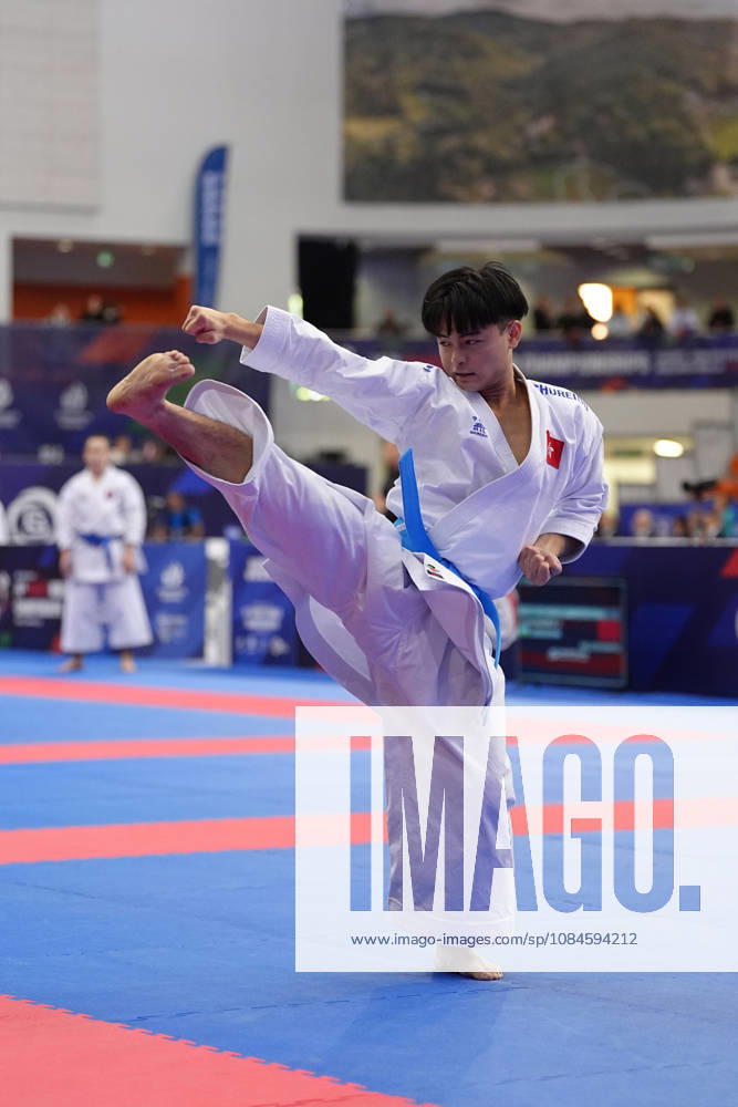 2026 World Cadet, Junior & U21, U 21 Karate Championships BIELSKO-BIALA, POLAND - OCTOBER 16: Kin Ho Marcus Wong of Hong Kong China performs during cadet male individual kata at the 2026 World Cadet, Junior & U21 Karate Championships at Hala Pod Debowcem on October 16, 2026 in Bielsko-Biala, Poland. Bielsko-Biala Hala Pod Debowcem Poland