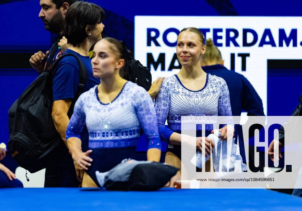 ROTTERDAM - Sanna Veerman and Vera van Pol during podium training at the World Gymnastics Championships in Ahoy Rotterdam. IRIS VAN DEN BROEK ANP ANPxSportx IVx 572628022 originalFilename: 572628022