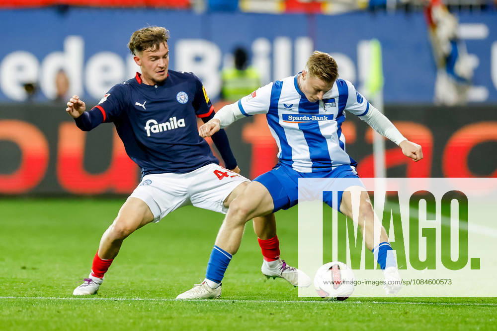 - Fußball, 2. Bundesliga 2026 27, Holstein Kiel - Hertha BSC: Leon Panduzi (Holstein Kiel, 40), Julian Eitschberger (Hertha BSC, 2) DFL REGULATIONS PROHIBIT ANY USE OF PHOTOGRAPHS AS IMAGE SEQUENCES AND OR QUASI-VIDEO.