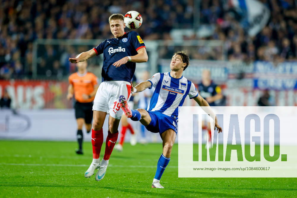 - Fußball, 2. Bundesliga 2026 27, Holstein Kiel - Hertha BSC: Phil Harres (Holstein Kiel, 19), Linus Gechter (Hertha BSC, 44) DFL REGULATIONS PROHIBIT ANY USE OF PHOTOGRAPHS AS IMAGE SEQUENCES AND OR QUASI-VIDEO.