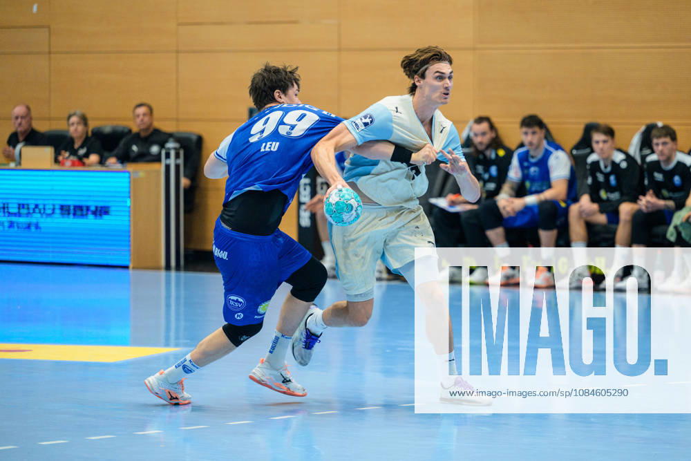 Miro Schluroff (VfL Gummersbach, 15), Tillman Leu (ThSV Eisenach, 99) GER, ThSV Eisenach gegen VfL Gummersbach, 1. Opel Handballbundesliga, Handball, 9.Spieltag, Saison 2026 2027, 20.00 Uhr, 16.10.2026 GER, ThSV Eisenach gegen VfL Gummersbach, 1. Opel Handballbundesliga, Handball, 9.Spieltag, Saison 2026 2027, 20.00 Uhr, 16.10.2026 Eisenach