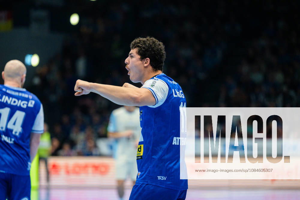 Gian Attenhofer (ThSV Eisenach, 11) mit dem Jubel. GER, ThSV Eisenach gegen VfL Gummersbach, 1. Opel Handballbundesliga, Handball, 9.Spieltag, Saison 2026 2027, 20.00 Uhr, 16.10.2026 GER, ThSV Eisenach gegen VfL Gummersbach, 1. Opel Handballbundesliga, Handball, 9.Spieltag, Saison 2026 2027, 20.00 Uhr, 16.10.2026 Eisenach