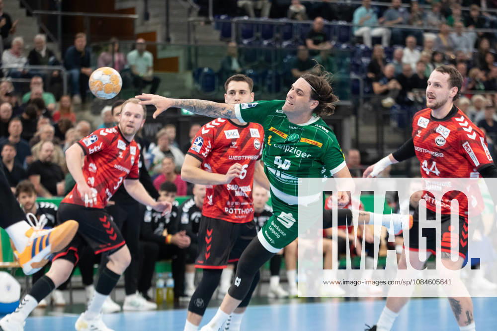 Handball, HBL2: SC DHfK Leipzig - ASV Hamm-Westfalen; 16.10.2026 Dean Bombac (44, SC DHfK Leipzig) beim Wurf. Handball, 2. Bundesliga, Saison 2026 2027, 8. Spieltag: SC DHfK Leipzig vs. ASV Hamm-Westfalen am 16.10.2026 in der Quarterback Immobilien Arena Leipzig.