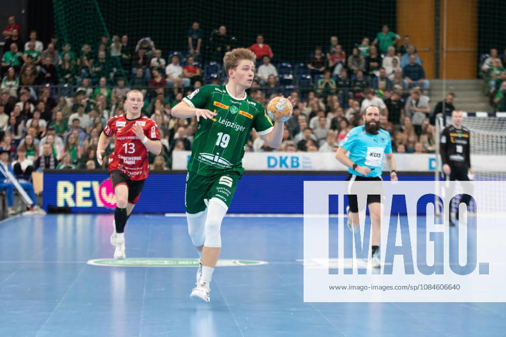 Handball, HBL2: SC DHfK Leipzig - ASV Hamm-Westfalen; 16.10.2026 Finn Schroven (19, SC DHfK Leipzig). Handball, 2. Bundesliga, Saison 2026 2027, 8. Spieltag: SC DHfK Leipzig vs. ASV Hamm-Westfalen am 16.10.2026 in der Quarterback Immobilien Arena Leipzig.