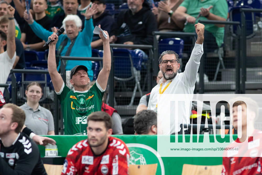 Handball, HBL2: SC DHfK Leipzig - ASV Hamm-Westfalen; 16.10.2026 Jubel bei Geschäftsführer Karsten Günther (SC DHfK Leipzig) Handball, 2. Bundesliga, Saison 2026 2027, 8. Spieltag: SC DHfK Leipzig vs. ASV Hamm-Westfalen am 16.10.2026 in der Quarterback Immobilien Arena Leipzig.