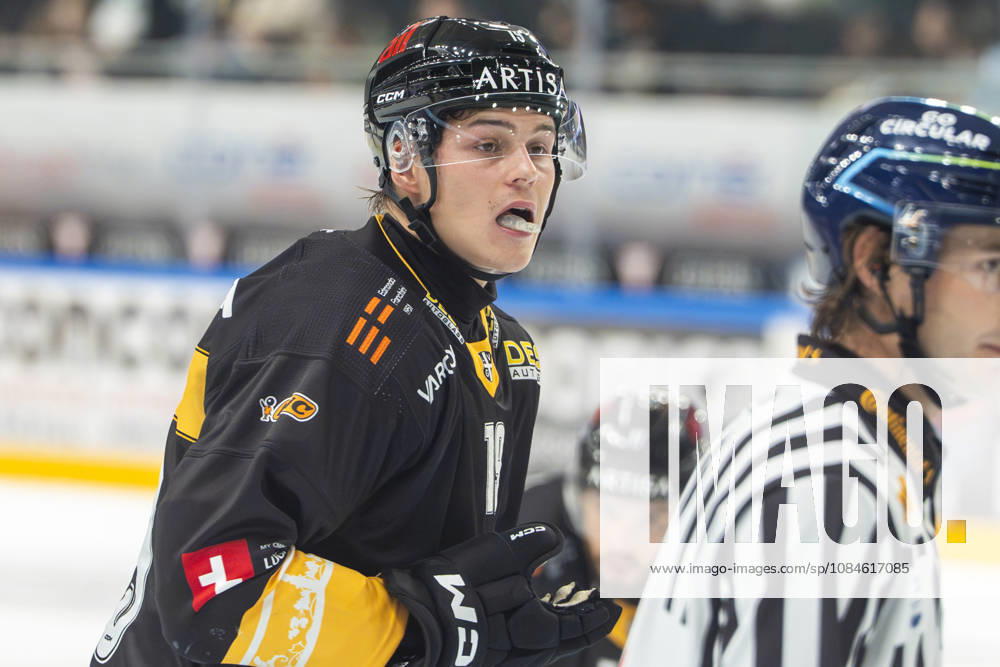 Rasmus Kupari of Lugano before a face-off during the game between HC Lugano v HC Davos at the Corner Arena on October 16, 2026 in Lugano, Switzerland. Lugano Ticino Switzerland