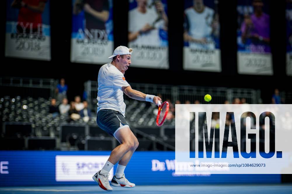 Gauthier Onclin of Belgium pictured in action during the European Open ATP, Tennis Herren tennis tournament in Brussels, on Saterday 17 October. This year s edition of the tournament is taking place from 17 to 25 October JASPERxJACOBS x190069740x