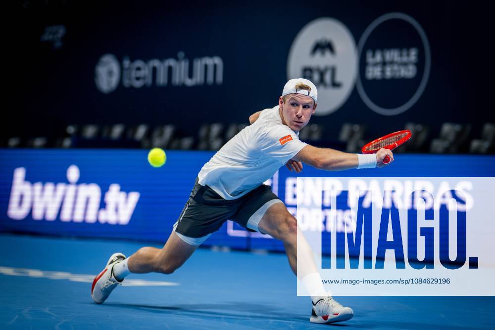 Gauthier Onclin of Belgium pictured in action during the European Open ATP, Tennis Herren tennis tournament in Brussels, on Saterday 17 October. This year s edition of the tournament is taking place from 17 to 25 October JASPERxJACOBS x190069752x