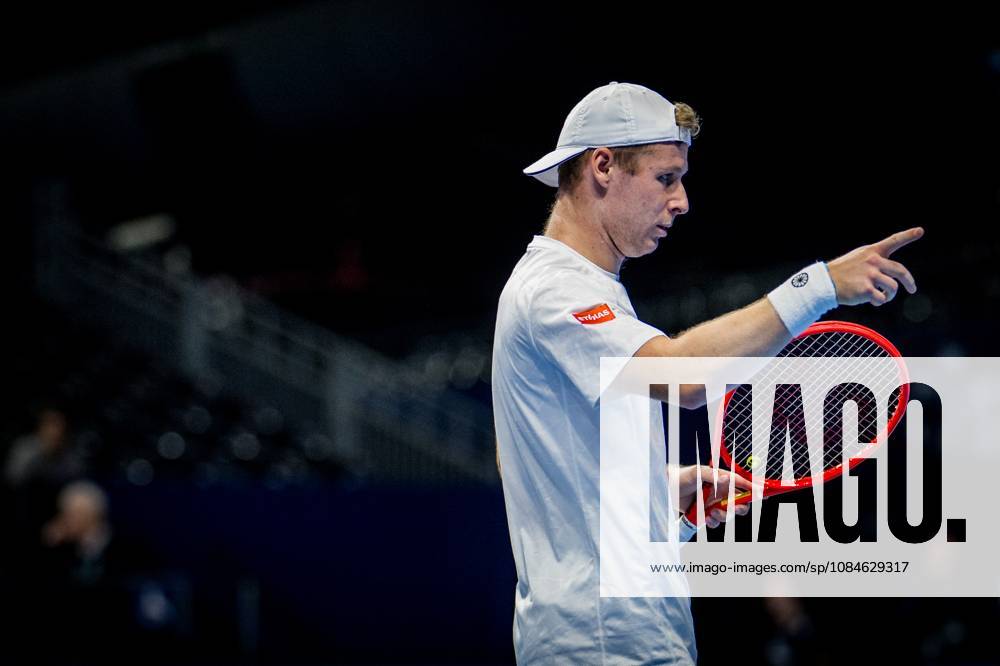 Gauthier Onclin of Belgium pictured in action during the European Open ATP, Tennis Herren tennis tournament in Brussels, on Saterday 17 October. This year s edition of the tournament is taking place from 17 to 25 October JASPERxJACOBS x190069756x