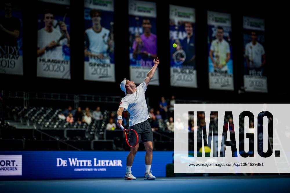 Gauthier Onclin of Belgium pictured in action during the European Open ATP, Tennis Herren tennis tournament in Brussels, on Saterday 17 October. This year s edition of the tournament is taking place from 17 to 25 October JASPERxJACOBS x190069801x