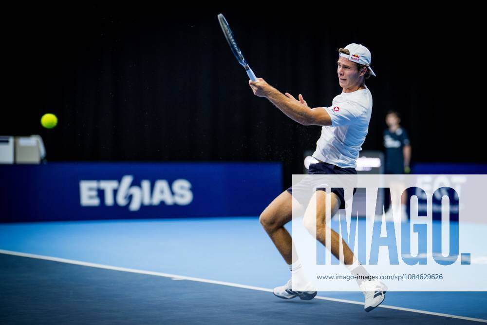 Joel Schwaerzler of Austria pictured in action during the European Open ATP, Tennis Herren tennis tournament in Brussels, on Saterday 17 October. This year s edition of the tournament is taking place from 17 to 25 October JASPERxJACOBS x190070060x