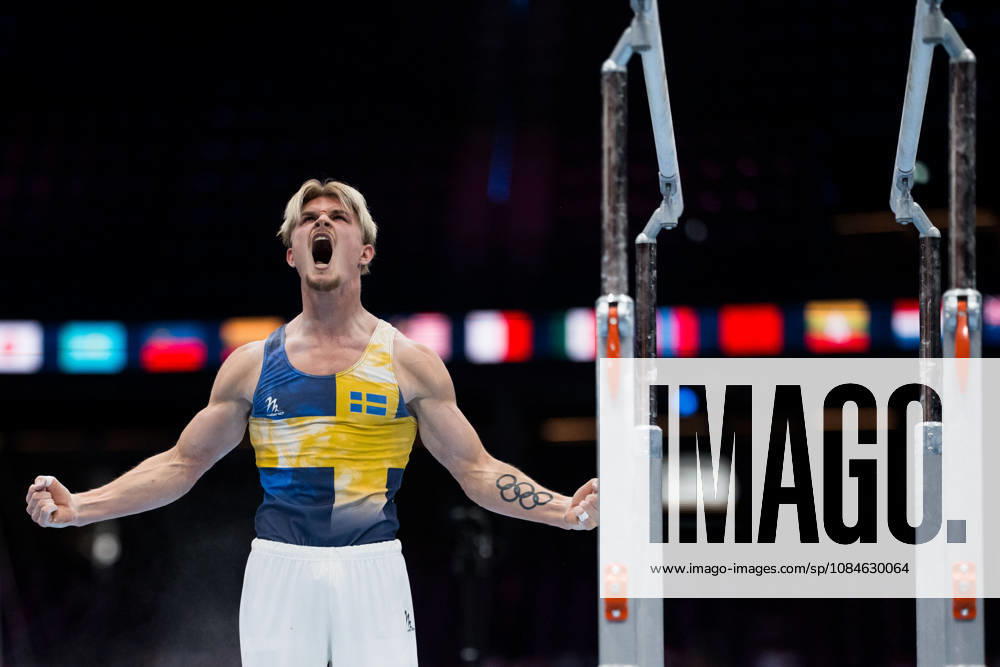 David Rumbutis of Sweden celebrates when competing in men s qualifications during day one of the 2026 Artistic Gymnastics World Championships on October 17, 2026 in Rotterdam. Photo: Joel Marklund BILDBYRÅN kod JM JM0859 bbeng artistisk gymnastik artistic gymnastics gymnastik-vm vm artistic gymnastics world championshipsbbeng artistisk gymnastik artistic gymnastics gymnastik-vm vm artistic gymnastics world championships jubel sverige sweden celebrates