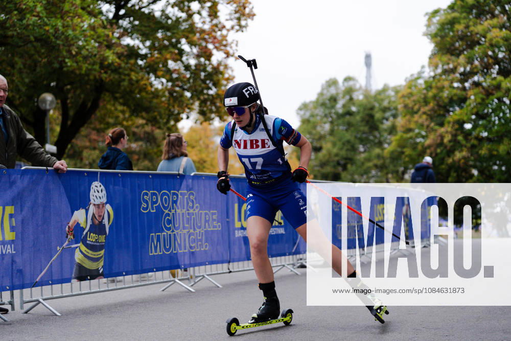 GER, Biathlon, Frauen, IBU Biathlon Loop One Festival 2026, Saison 2026 2027, Super Sprint Qualifikation Damen Amandine Mengin ( FRA, 17 ) in der Kurve München Olympiapark Bayern Deutschland