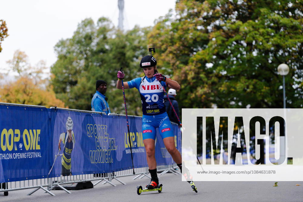 GER, Biathlon, Frauen, IBU Biathlon Loop One Festival 2026, Saison 2026 2027, Super Sprint Qualifikation Damen Martina Trabucchi ( ITA, 20 ) im Anstieg München Olympiapark Bayern Deutschland