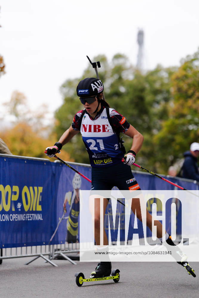 GER, Biathlon, Frauen, IBU Biathlon Loop One Festival 2026, Saison 2026 2027, Super Sprint Qualifikation Damen Anna Andexer ( AUT, 21 ) im Anstieg München Olympiapark Bayern Deutschland