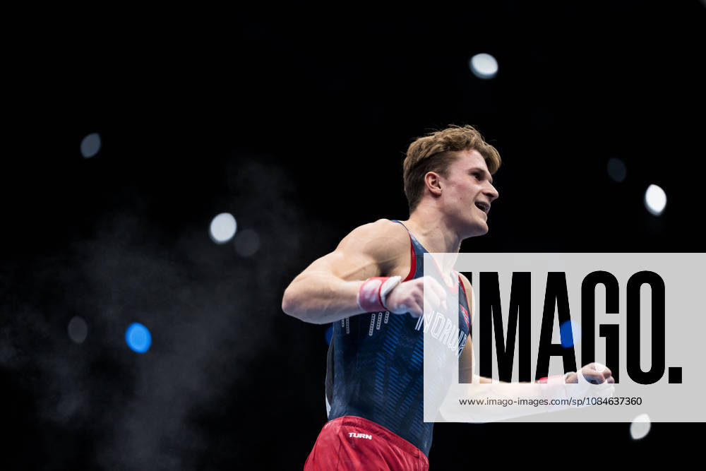 Sebastian Sponevik of Norway celebrates when competing in men s qualifications during day one of the 2026 Artistic Gymnastics World Championships on October 17, 2026 in Rotterdam. Photo: Joel Marklund BILDBYRÅN kod JM JM0859 bbeng artistisk gymnastik artistic gymnastics gymnastik-vm vm artistic gymnastics world championshipsbbeng artistisk gymnastik artistic gymnastics gymnastik-vm vm artistic gymnastics world championships jubel norge norway celebrates