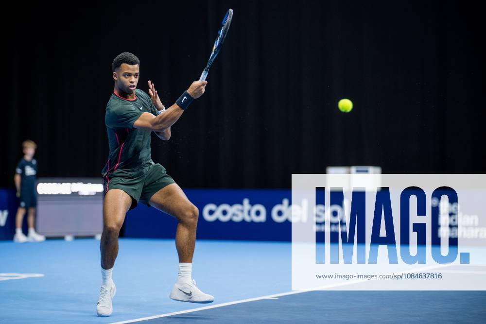 Giovanni Mpetshi Perricard of France pictured in action during the European Open ATP, Tennis Herren tennis tournament in Brussels, on Saterday 17 October. This year s edition of the tournament is taking place from 17 to 25 October JASPERxJACOBS x190080720x