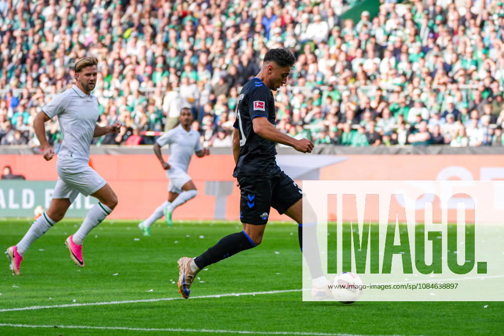 Tor und Torjubel von Stefano Marino (SC Paderborn 07, 30) zum 0:1 für SC Paderborn 07, Torschuss, Emotionen, Jubel, Freude, Deutschland: Fussball, Bundesliga, Saison 2026 27, 6. Spieltag, 17.10.2026, Werder Bremen vs FC Augsburg, Weserstadion (Bremen)