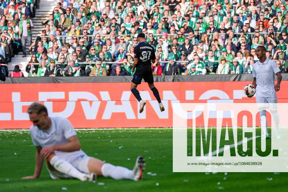 Tor und Torjubel von Stefano Marino (SC Paderborn 07, 30) zum 0:1 für SC Paderborn 07, Emotionen, Jubel, Freude, Deutschland: Fussball, Bundesliga, Saison 2026 27, 6. Spieltag, 17.10.2026, Werder Bremen vs FC Augsburg, Weserstadion (Bremen)