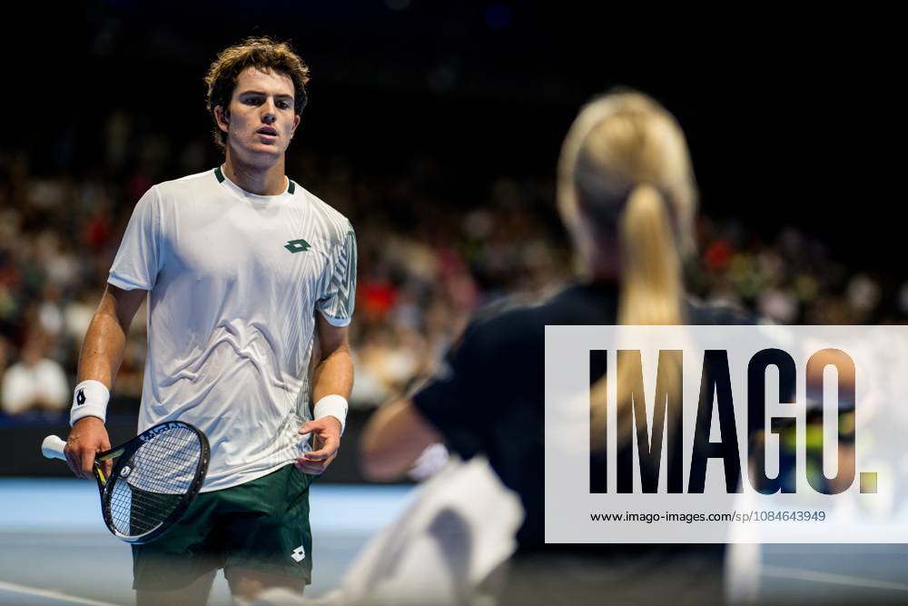 Gilles-Arnaud Bailly of Belgium pictured in action during the European Open ATP, Tennis Herren tennis tournament in Brussels, on Saterday 17 October. This year s edition of the tournament is taking place from 17 to 25 October JASPERxJACOBS x190088965x