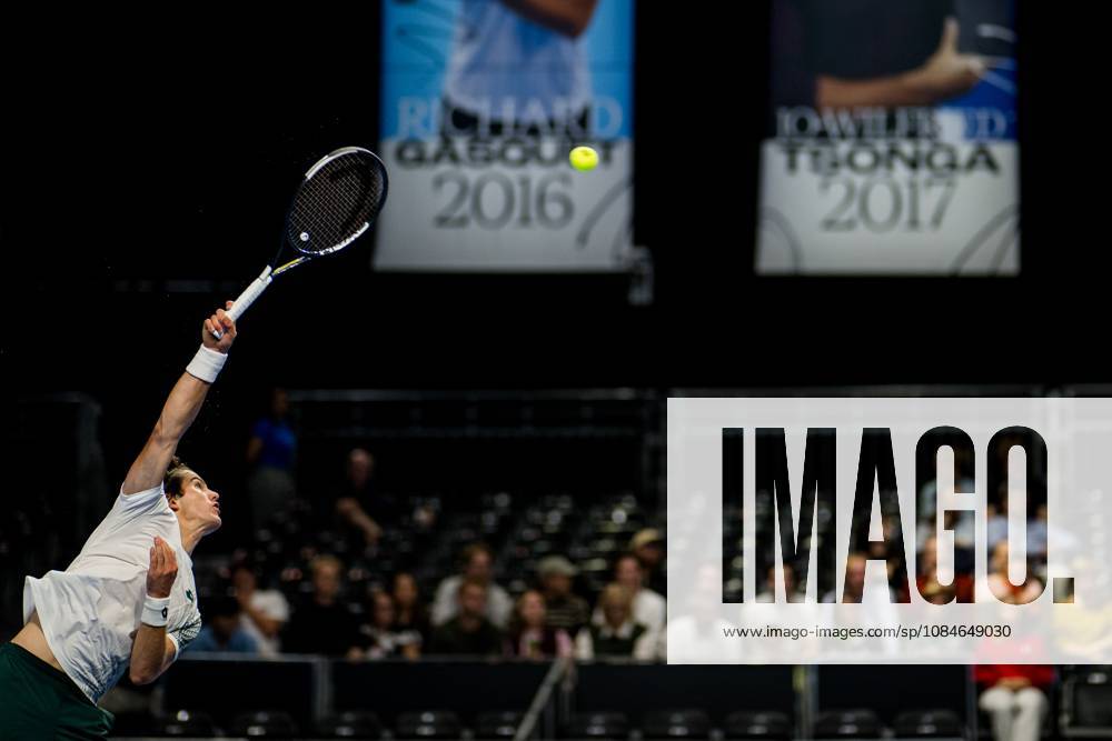Gilles-Arnaud Bailly of Belgium pictured in action during the European Open ATP, Tennis Herren tennis tournament in Brussels, on Saterday 17 October. This year s edition of the tournament is taking place from 17 to 25 October JASPERxJACOBS x190089275x